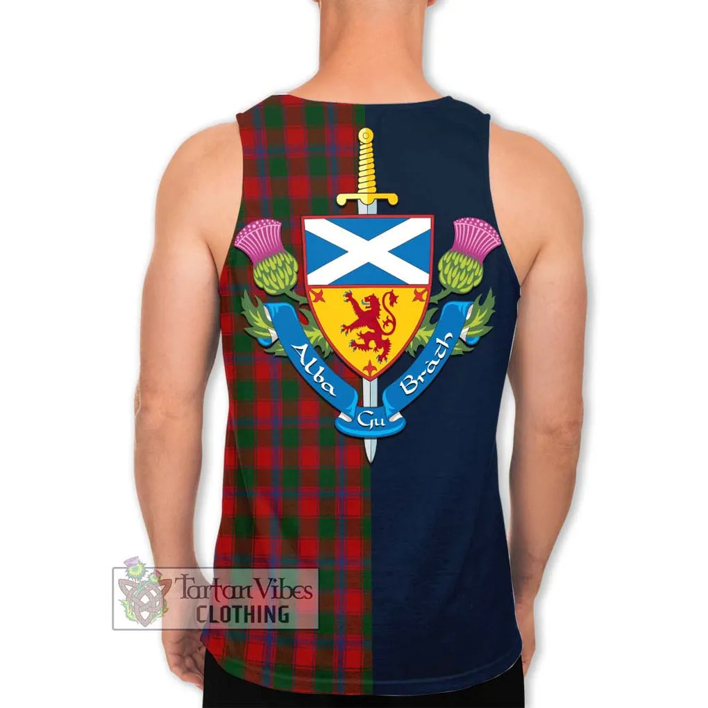 Bruce Old Tartan Men's Tank Top Alba with Scottish Lion Royal Arm Half Style