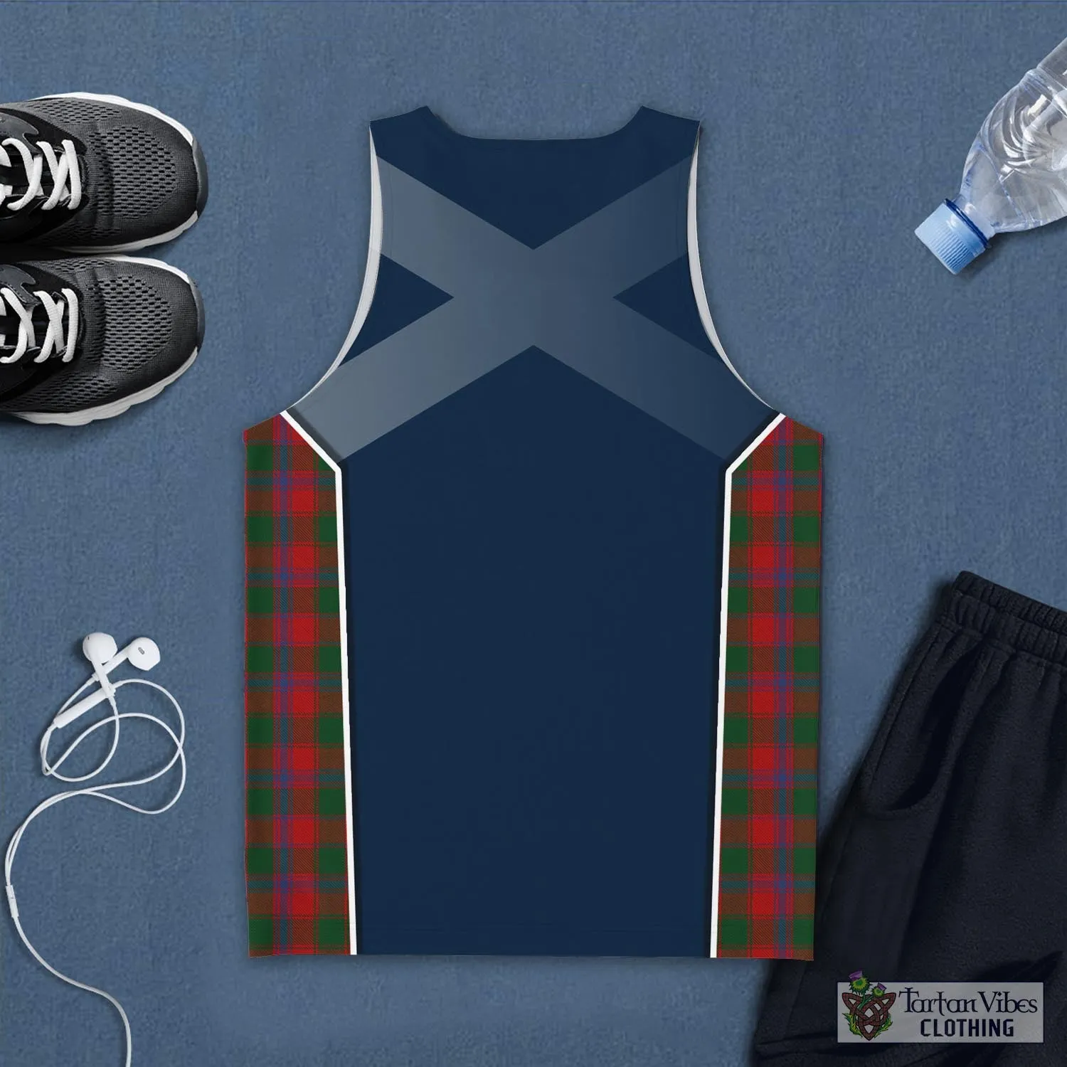 Bruce Old Tartan Men's Tanks Top with Family Crest and Scottish Thistle Vibes Sport Style