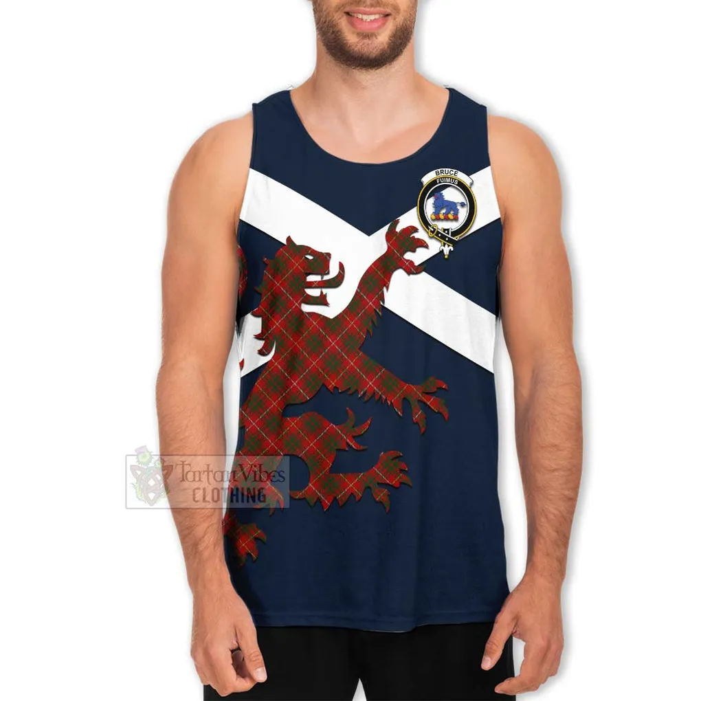 Bruce Tartan Lion Rampant Men's Tank Top  Proudly Display Your Heritage with Alba Gu Brath and Clan Name