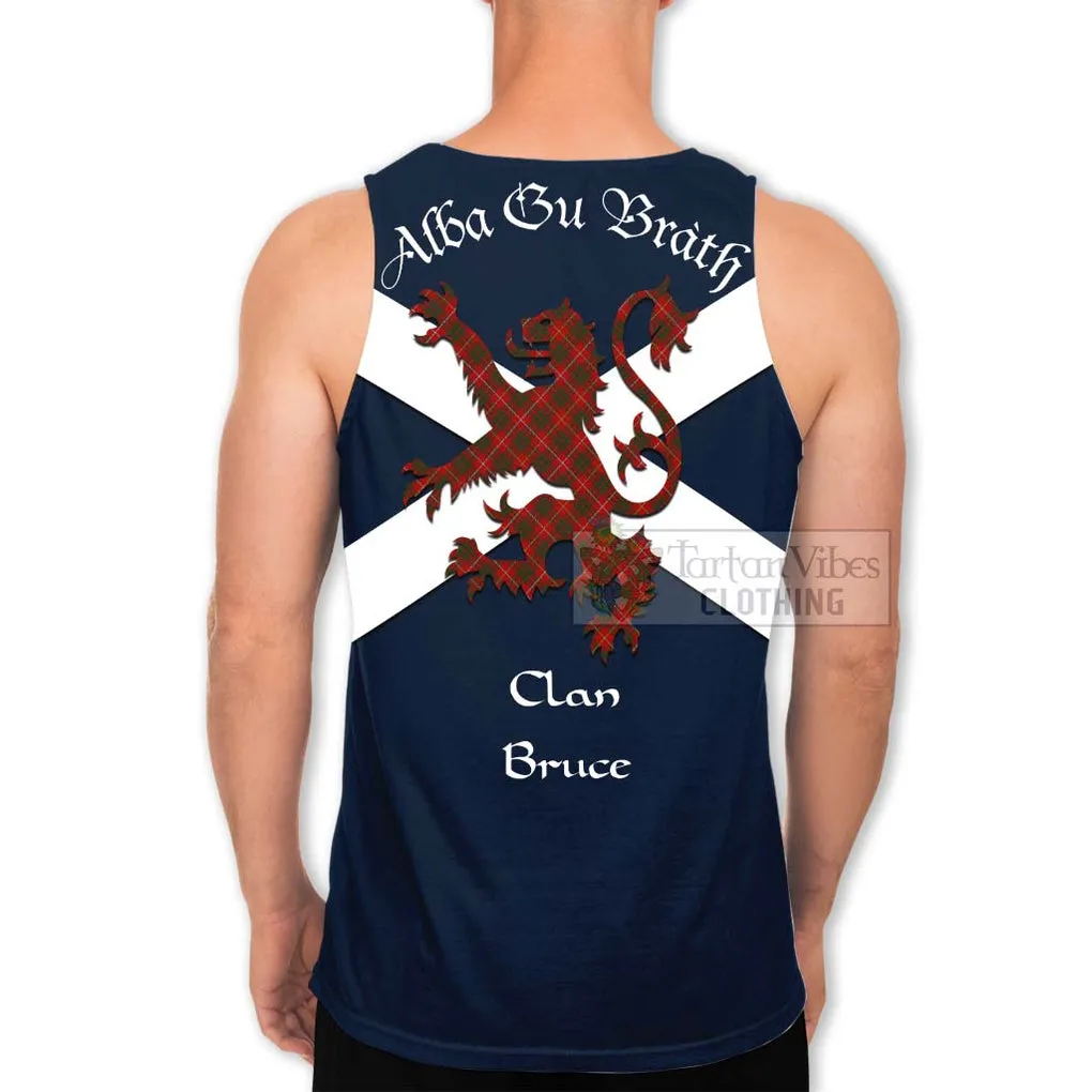 Bruce Tartan Lion Rampant Men's Tank Top  Proudly Display Your Heritage with Alba Gu Brath and Clan Name