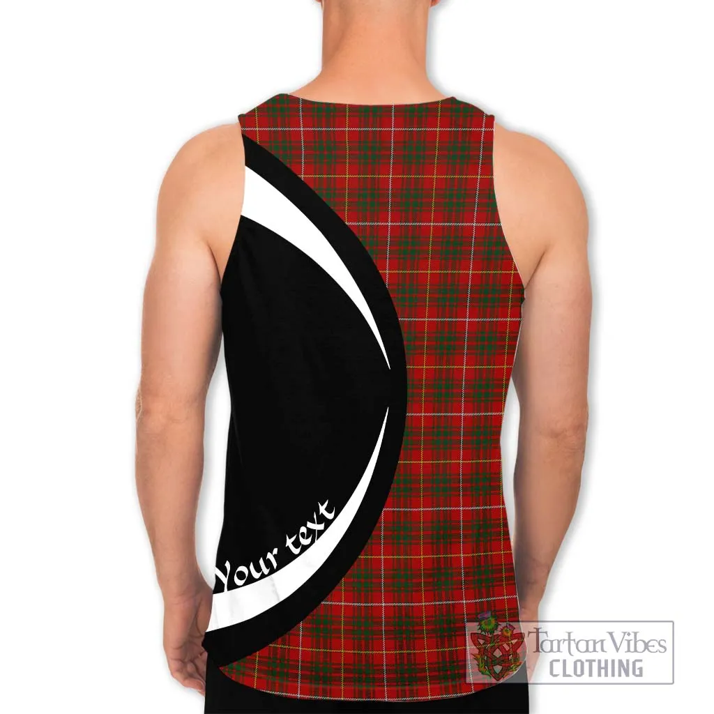 Bruce Tartan Men's Tank Top with Family Crest Circle Style