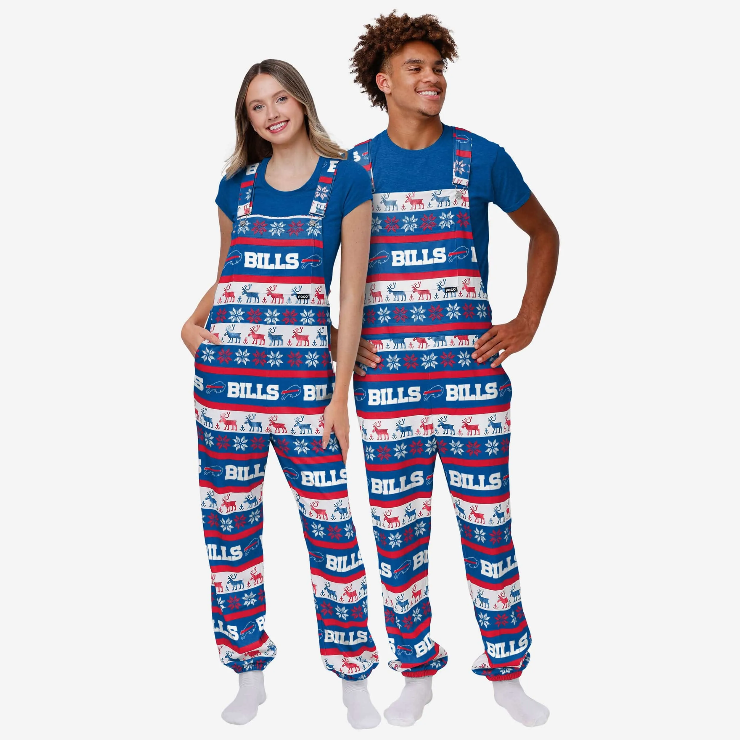 Buffalo Bills Womens Ugly Home Gating Bib Overalls