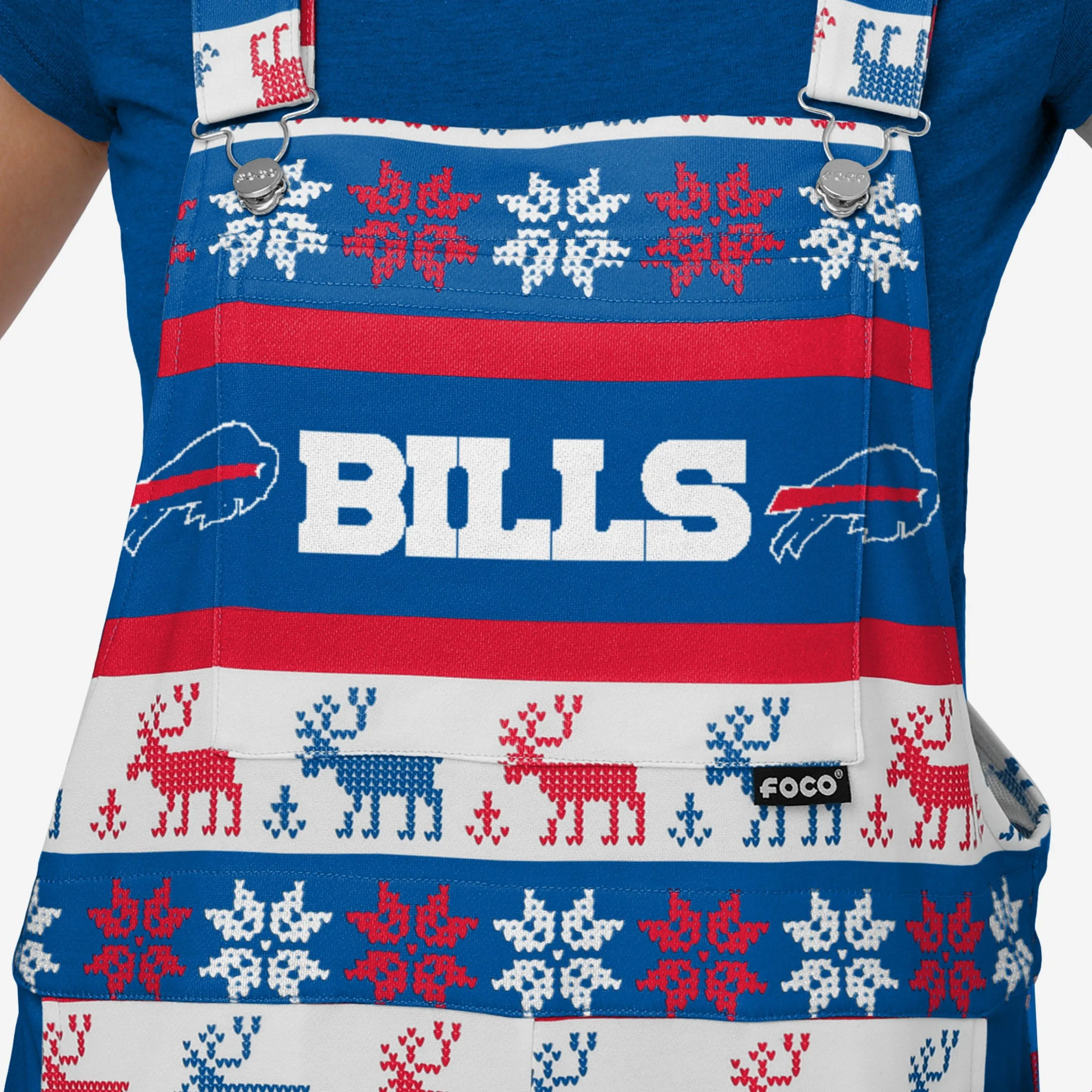 Buffalo Bills Womens Ugly Home Gating Bib Overalls