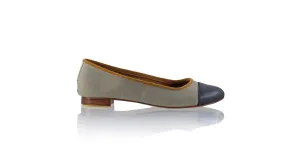 Calya 20mm Ballet - Grey Canvas & Black Leather