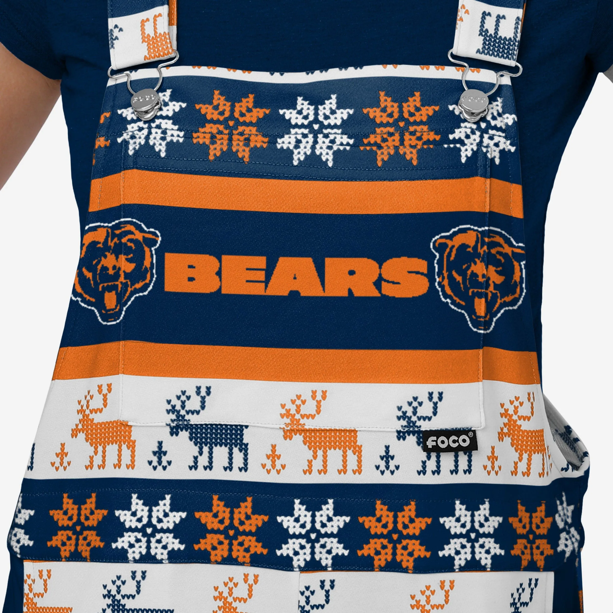 Chicago Bears Womens Ugly Home Gating Bib Overalls