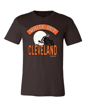 Cleveland Football White Out Design on Brown