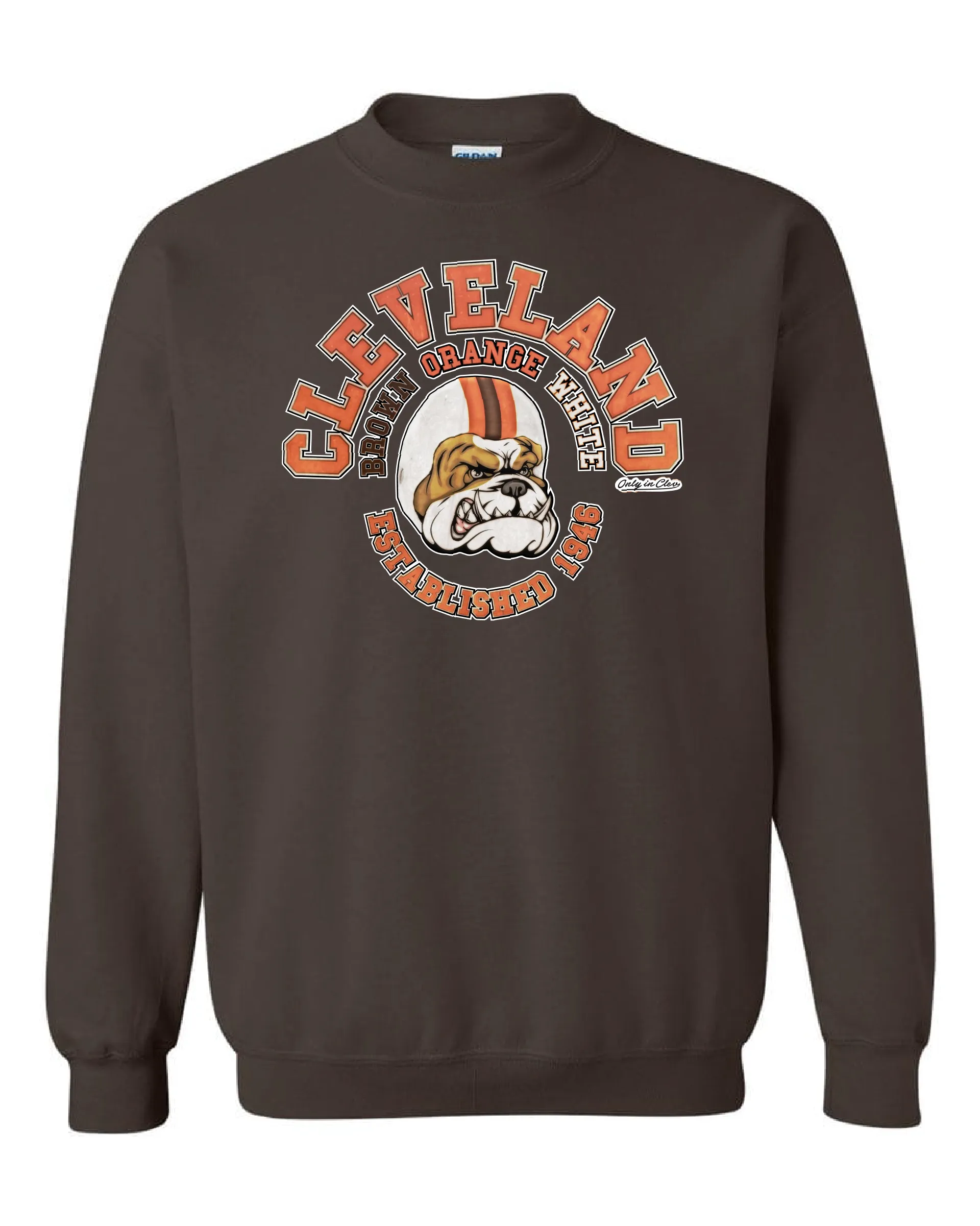 Cleveland Old School Brown Orange White on Brown