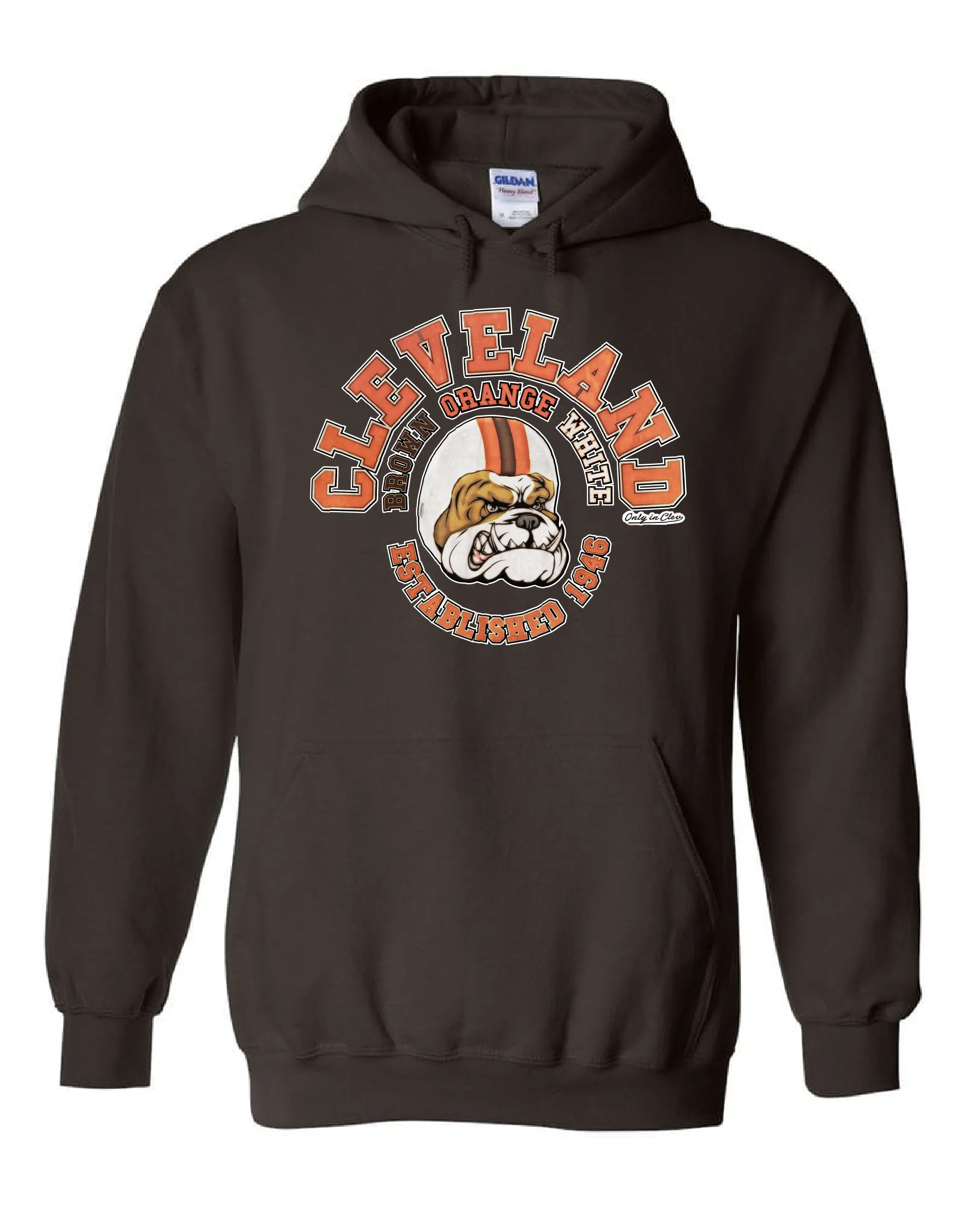 Cleveland Old School Brown Orange White on Brown