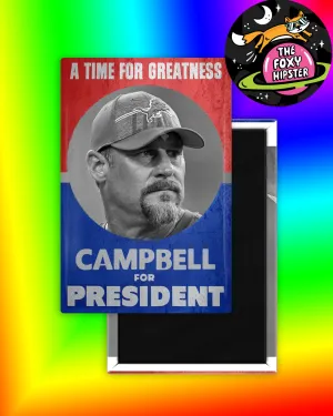 Dan Campbell For President Detroit Lions Football Fridge Magnet