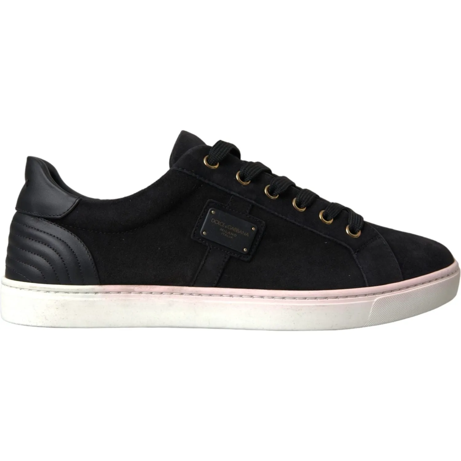 Dolce & Gabbana Black Suede Leather Men Low Top Sneakers Men Shoes