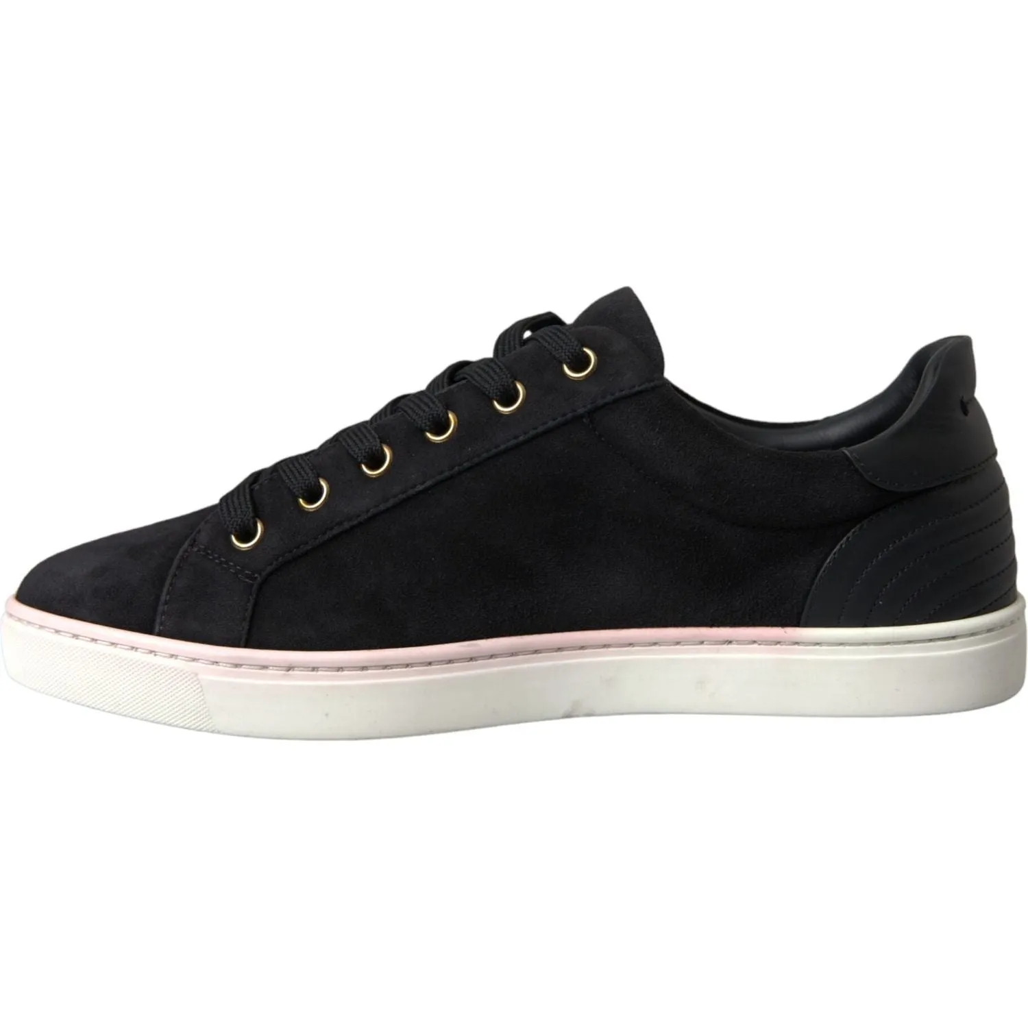 Dolce & Gabbana Black Suede Leather Men Low Top Sneakers Men Shoes