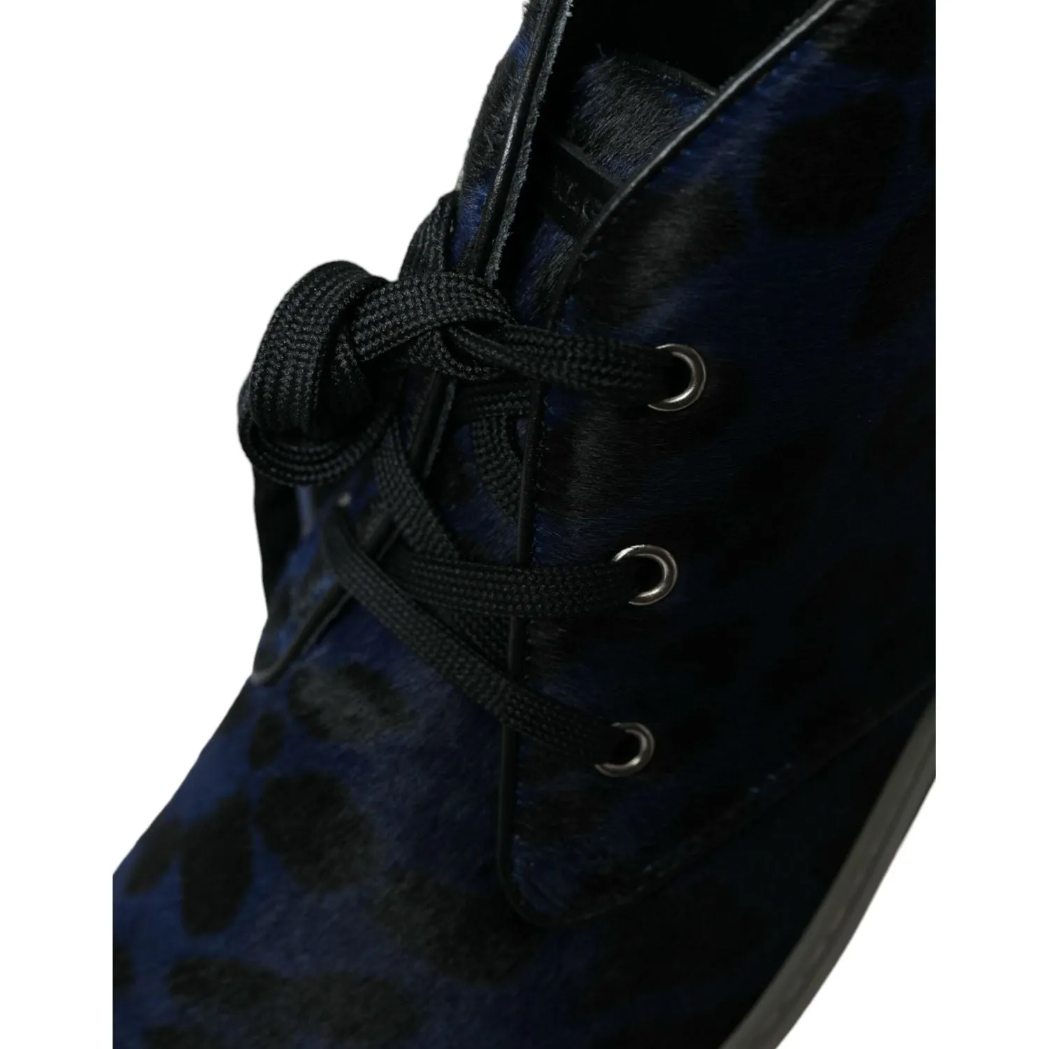 Dolce & Gabbana Chic Blue Leopard Print Mid-Top Sneakers