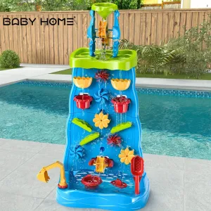 Doublesided Water Sand Table Maze for Toddlers 32pc Outdoor Sensory Toy