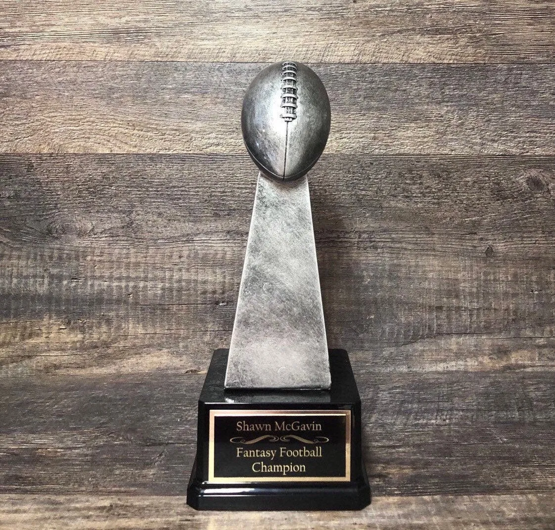 Fantasy Football Trophy 13" FFL Trophy Fantasy Football League Champion Silver Trophy Championship Trophy Fantasy Winner Award