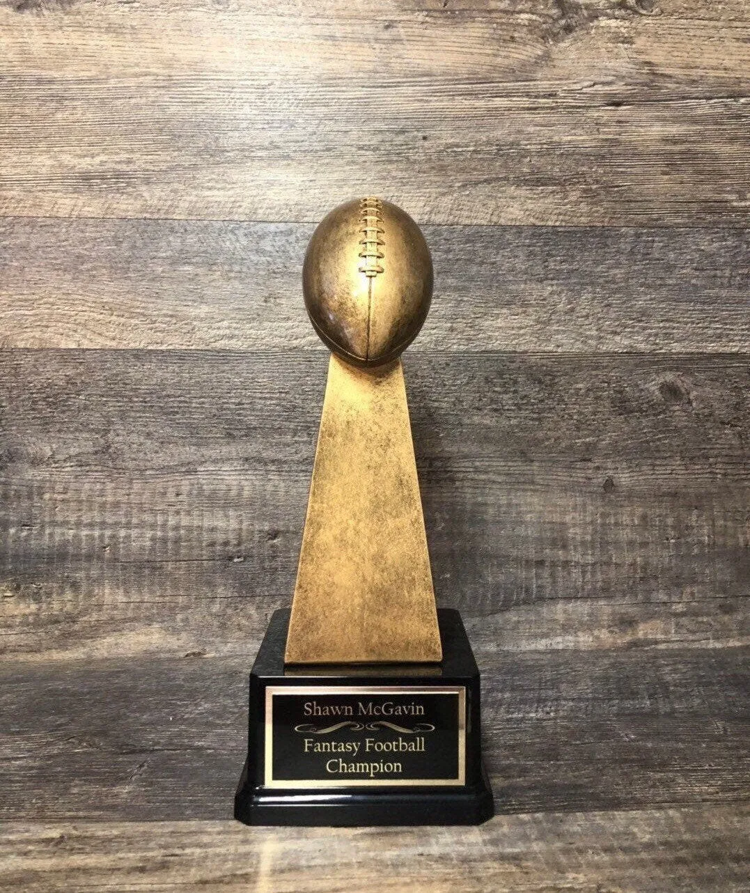 Fantasy Football Trophy Antique Gold FFL Trophy Fantasy Football League Champion Trophy Championship Trophy Fantasy Winner Award