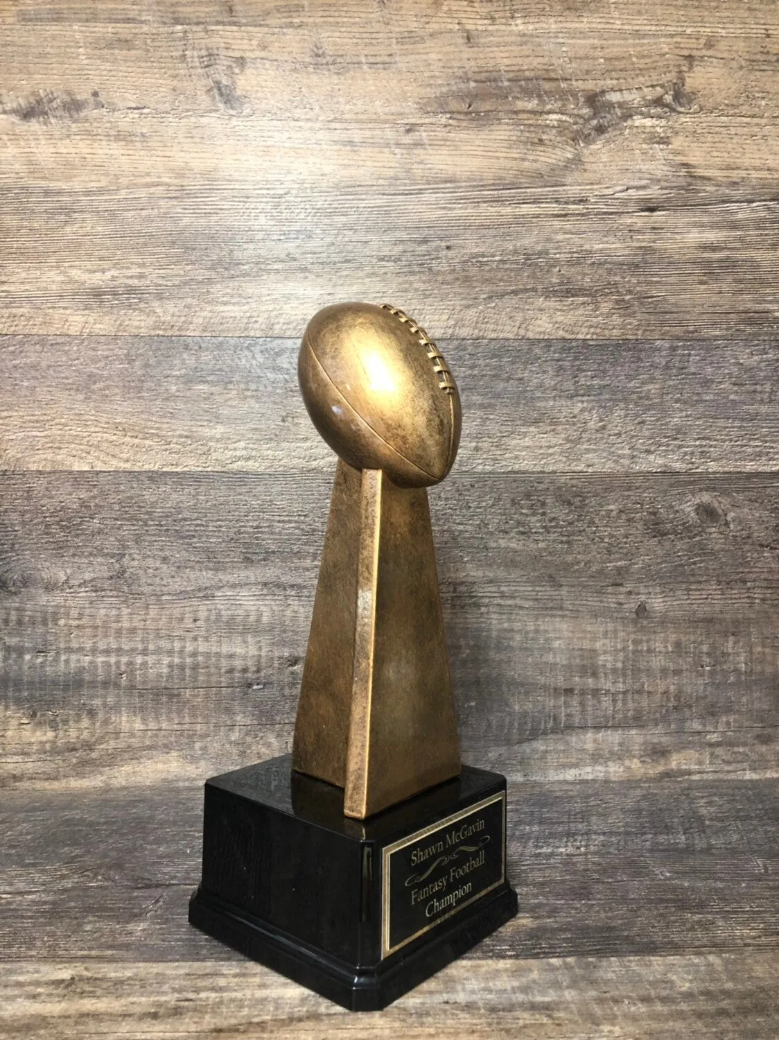 Fantasy Football Trophy Antique Gold FFL Trophy Fantasy Football League Champion Trophy Championship Trophy Fantasy Winner Award