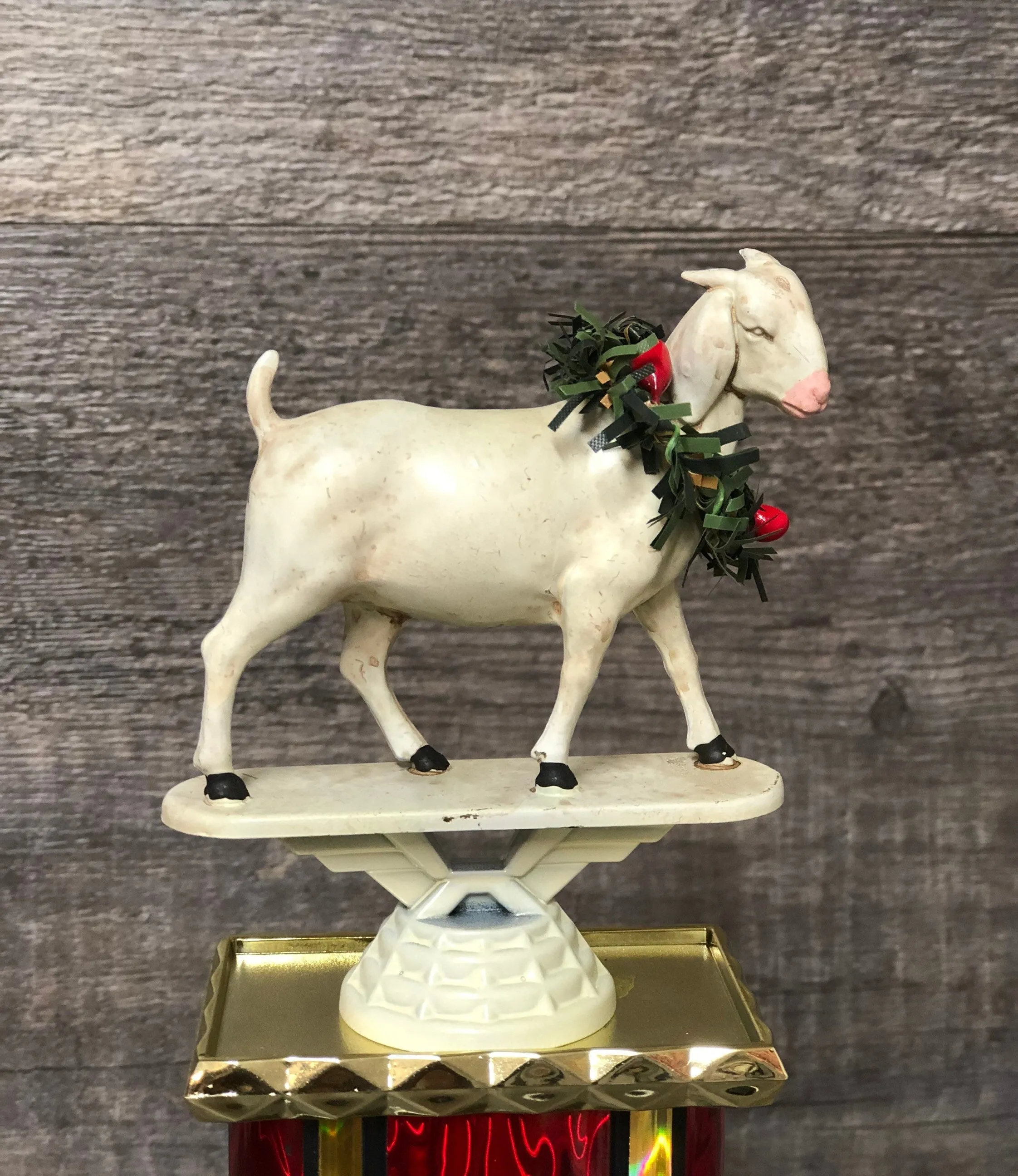 Fantasy Football Trophy Funny GOAT With Wreath Greatest of All Time Award Bragging Rights Best Stats Achievement Award Personalize Winner