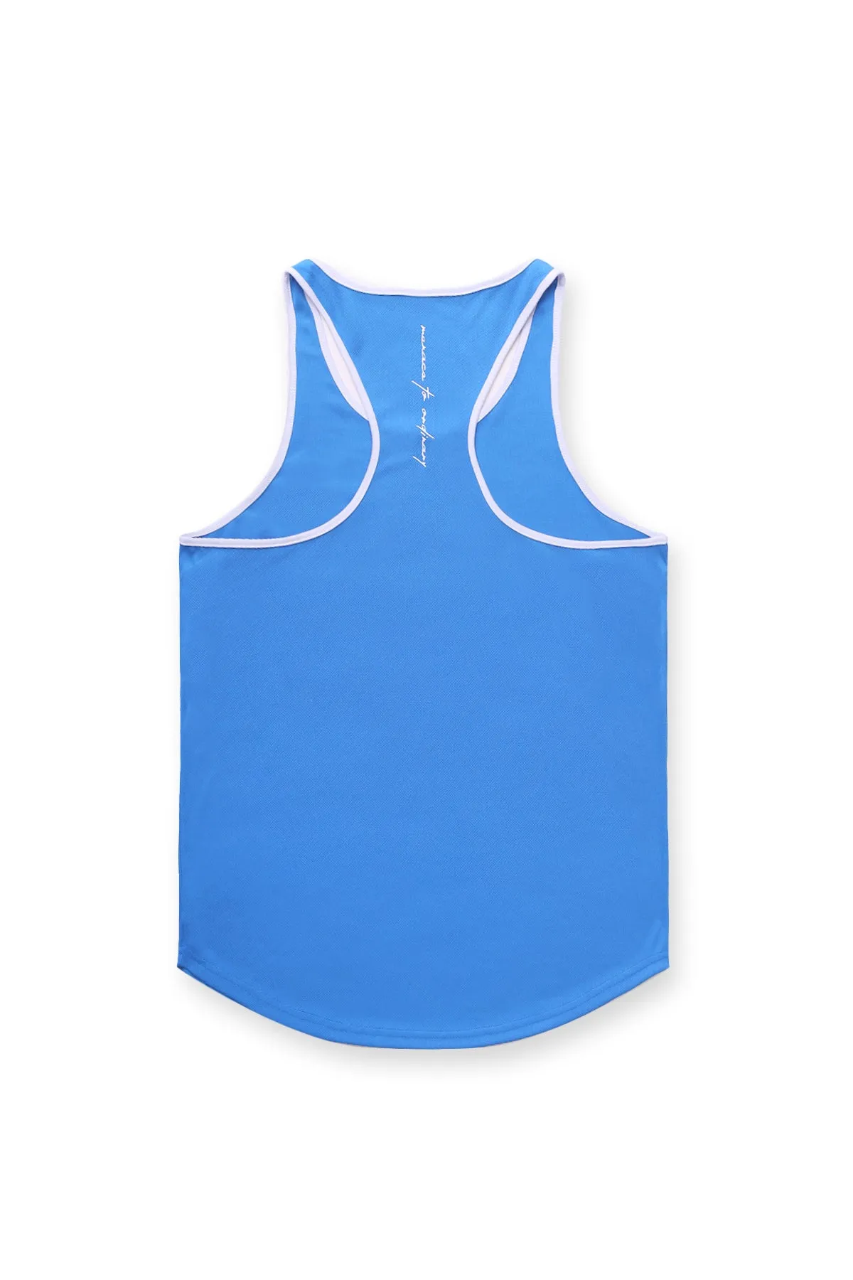 Fast-Dry Bodybuilding Workout Stringer - Blue with White