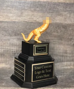 FFL Golden Dickasaurus LOSER Trophy Mature Fantasy Football Loser Funny Award Perpetual Trophy Last Place Dinosaur Dickhead Penis Award