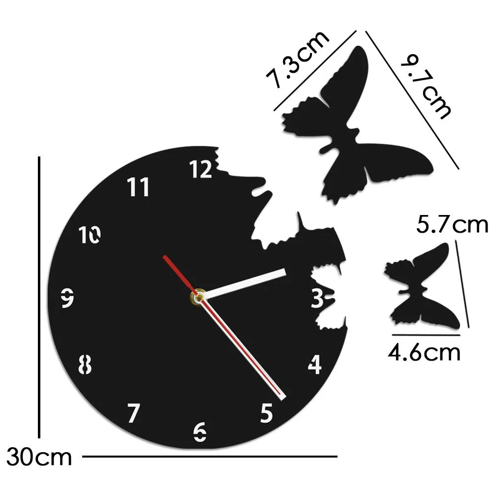 Flying Butterflies Wall Clock Abstract Nature Wall Art Home Decor Wall Clock Butterfly Espcape Flew Away Modern Wall Clock