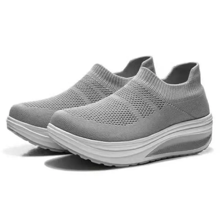 Flyknit breathable slip on sneakers summer casual tennis shoes for women