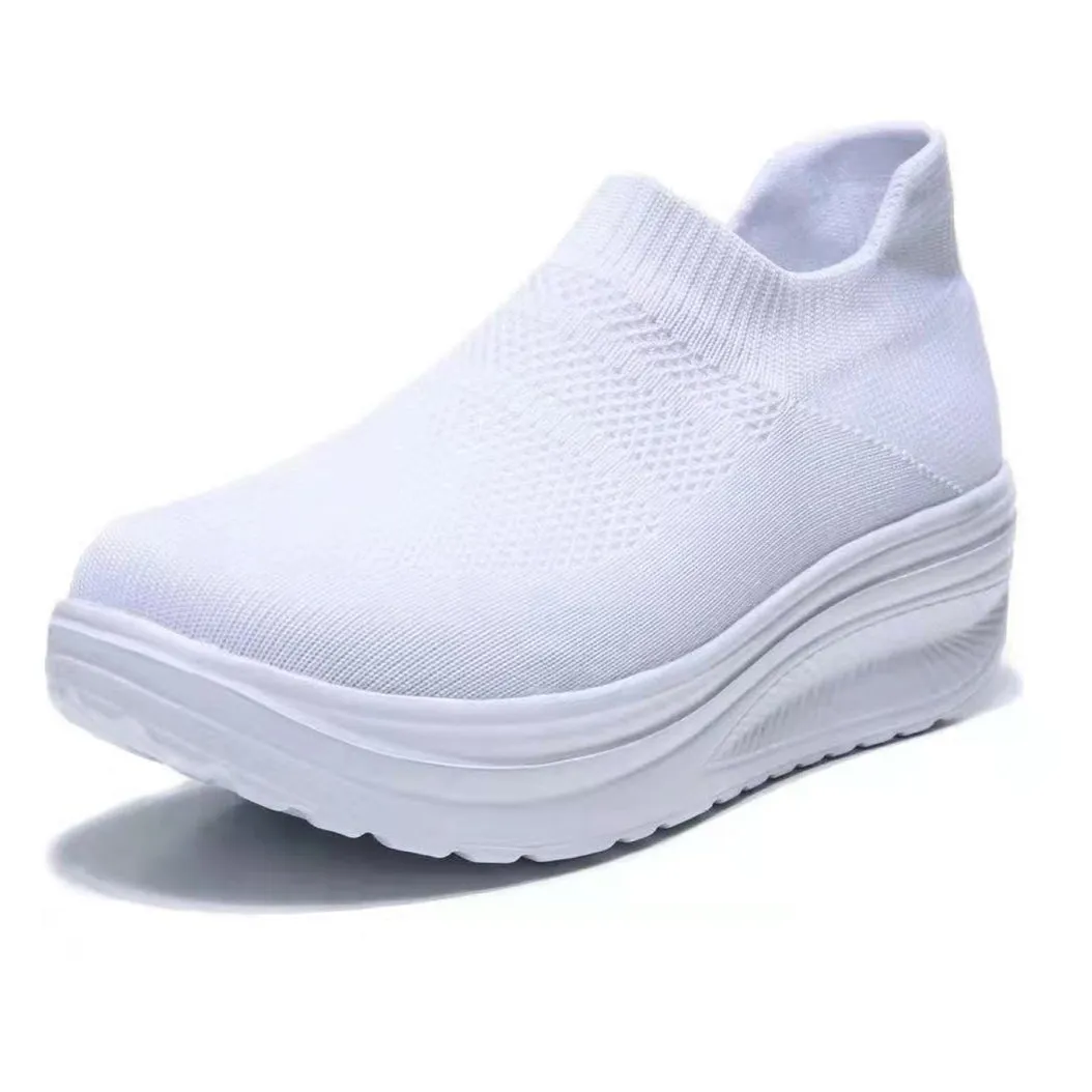 Flyknit breathable slip on sneakers summer casual tennis shoes for women