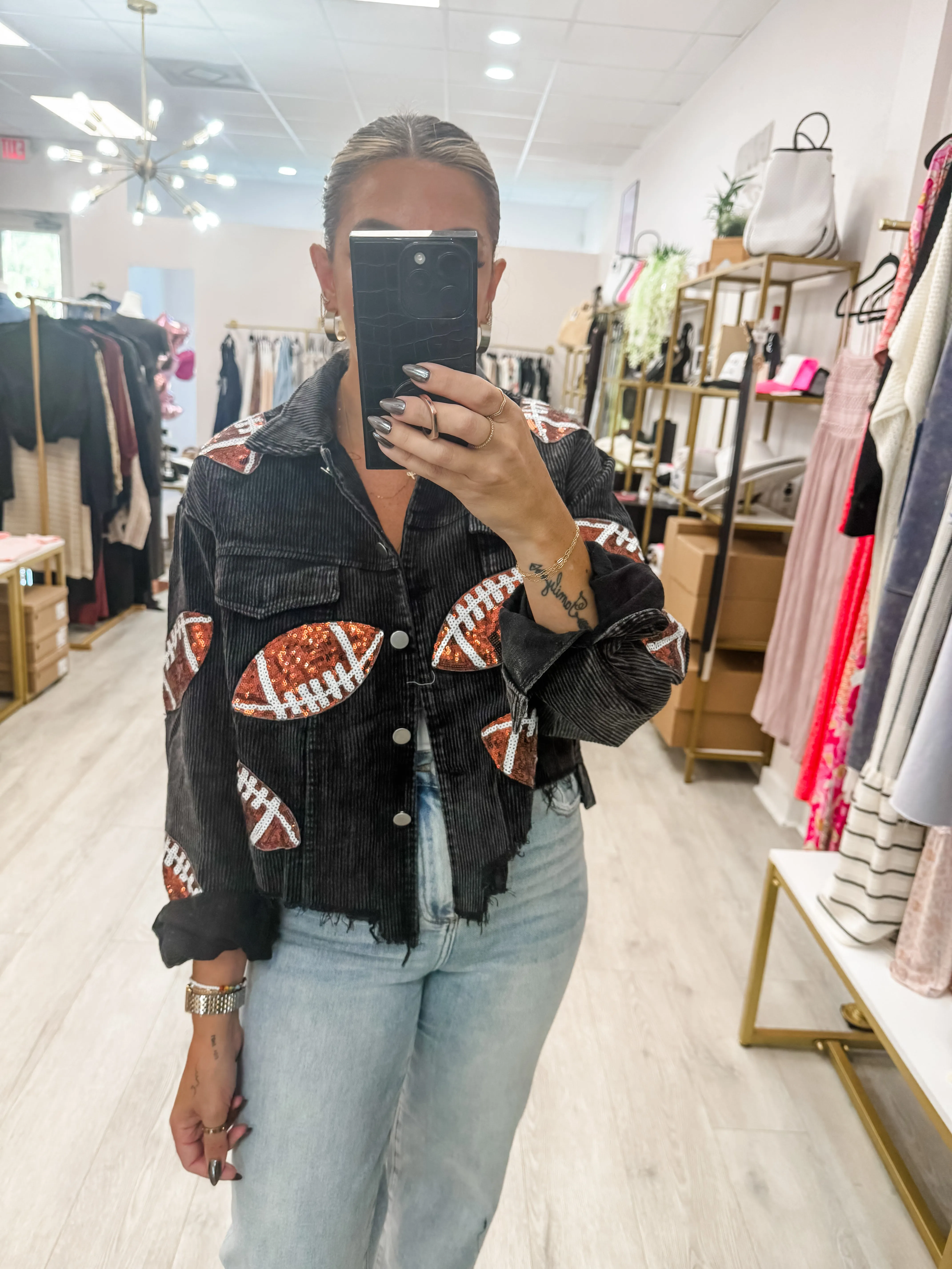 Football Sequin Embroidered Jacket