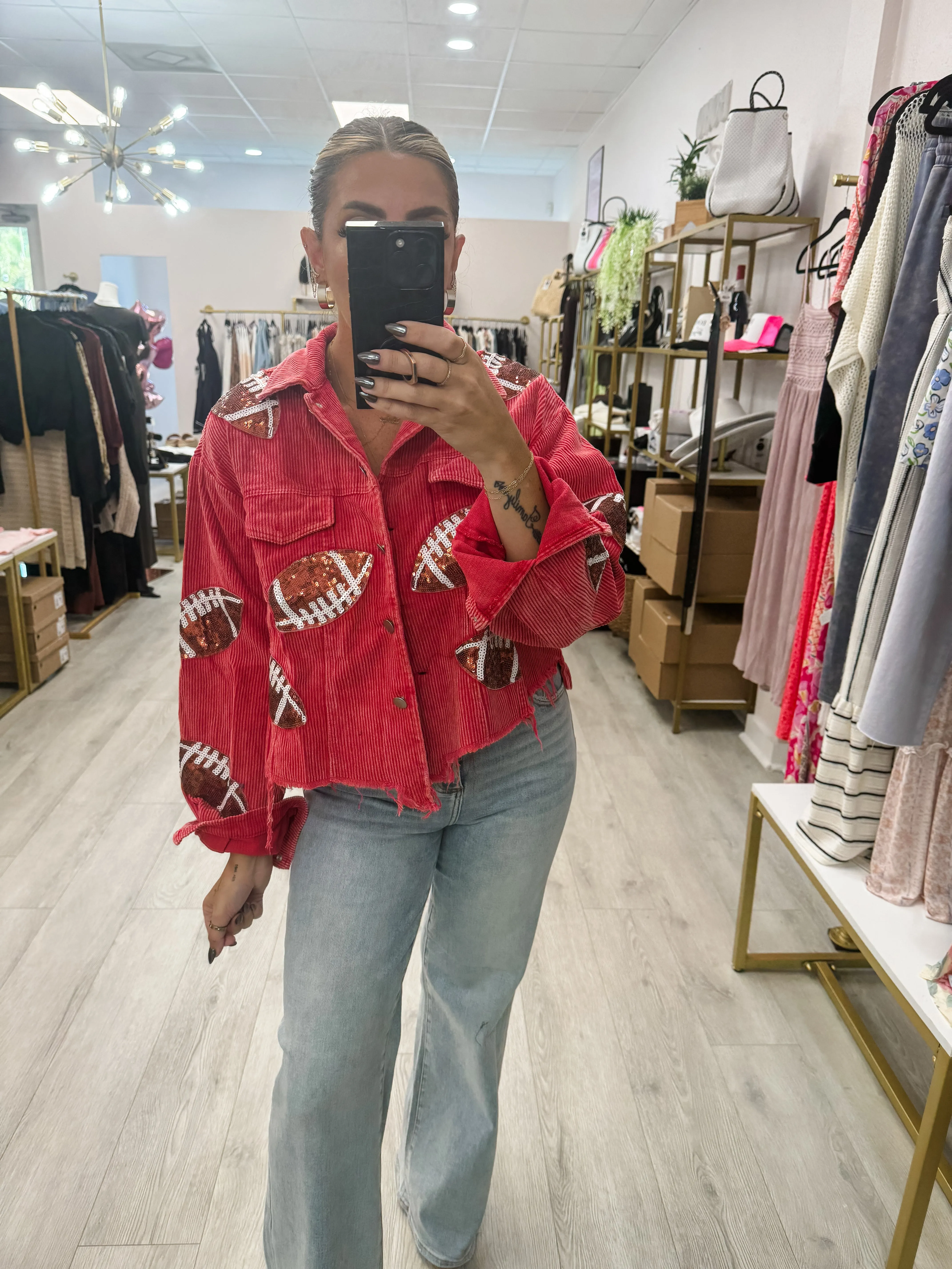 Football Sequin Embroidered Jacket