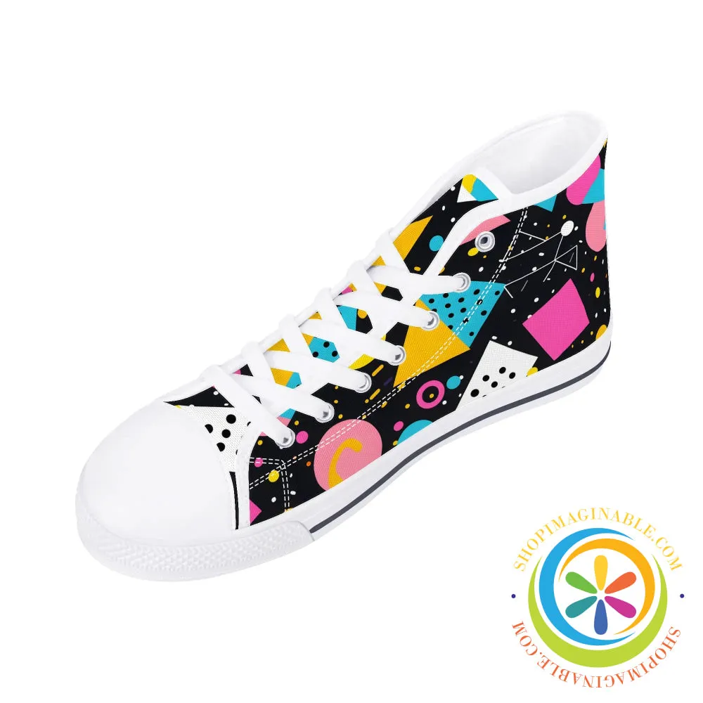 Funky Abstract Pop Ladies High Top Canvas Shoes