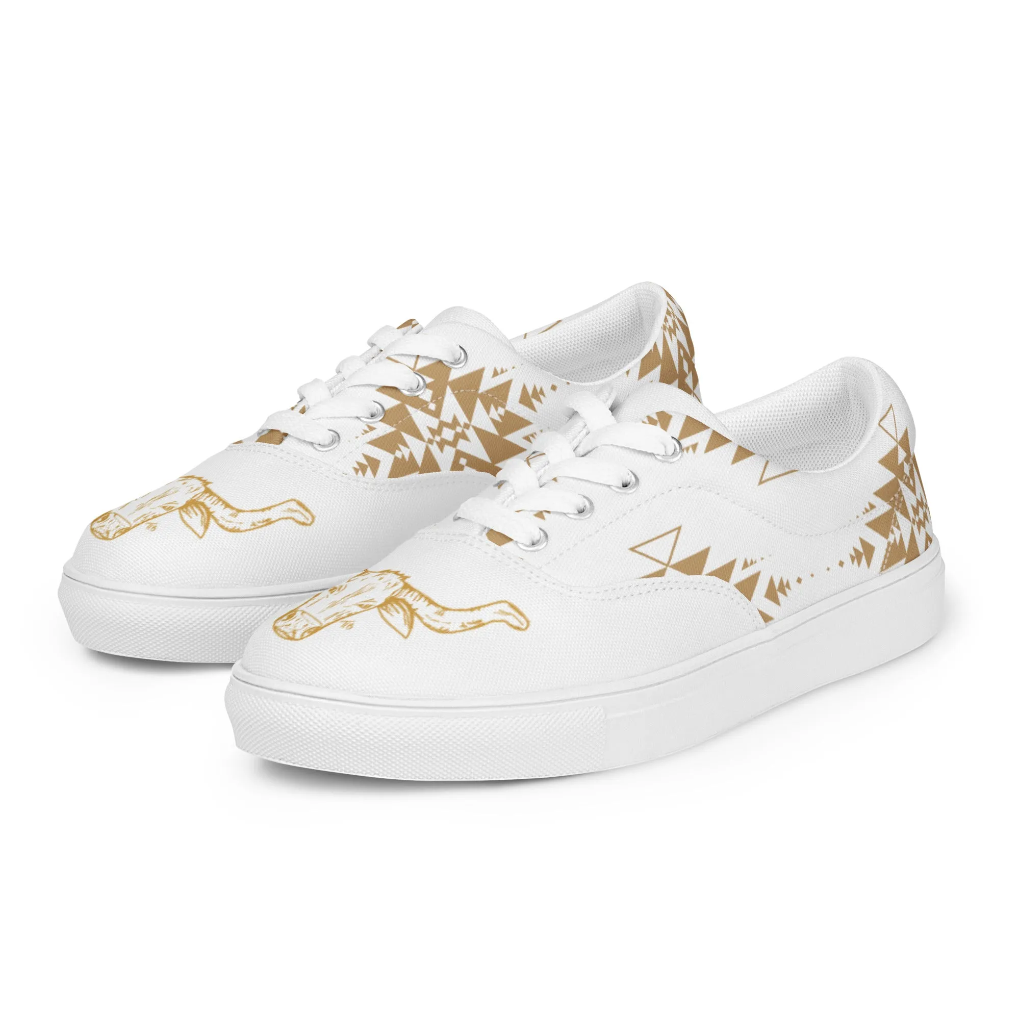 Gold Buckle Long Horn lace up shoes