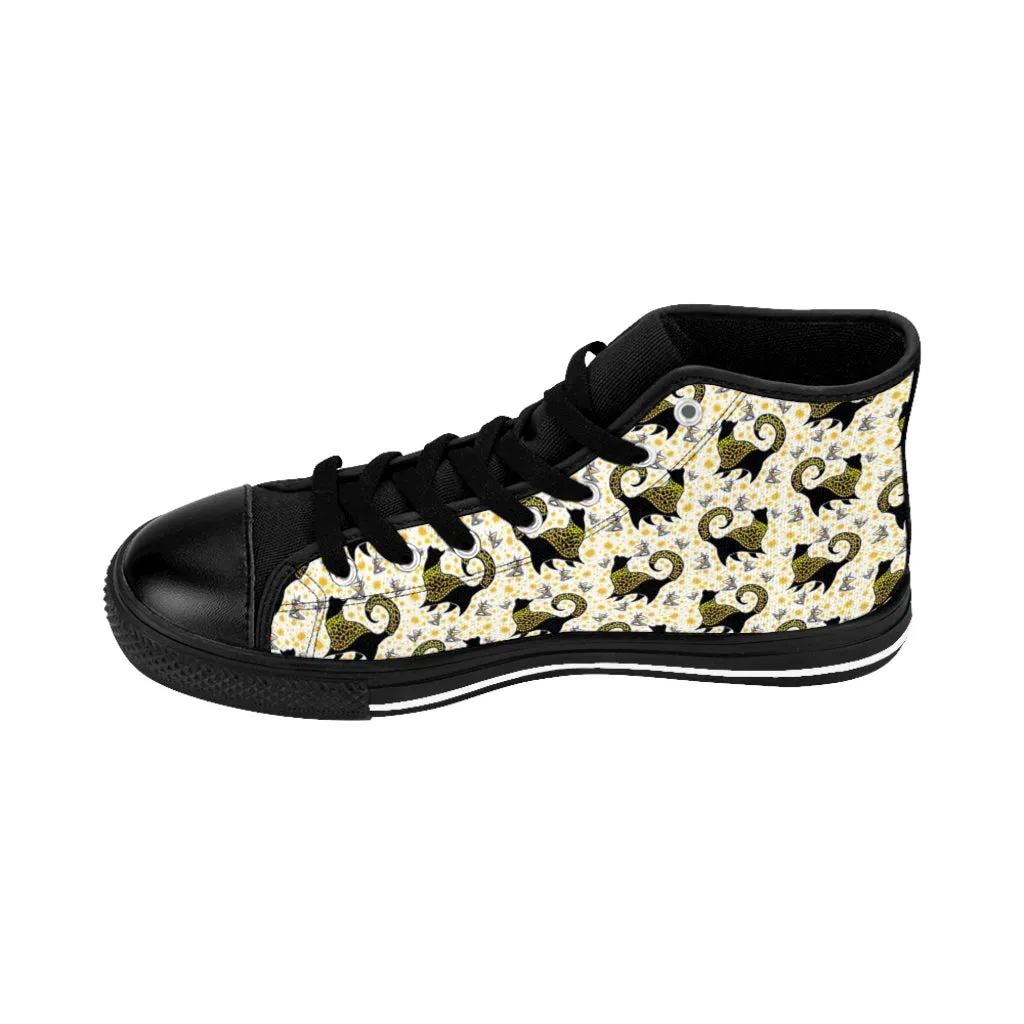 Gold Snooty Cats Cocktails Women's High-top Sneakers