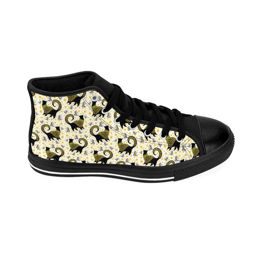 Gold Snooty Cats Cocktails Women's High-top Sneakers