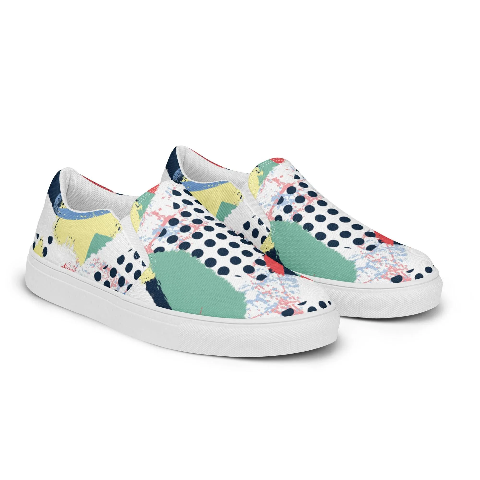 Graffiti Dot Men’s Slip-on Canvas Shoes