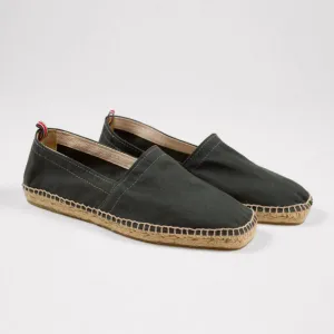 Grey handmade espadrilles with natural sole