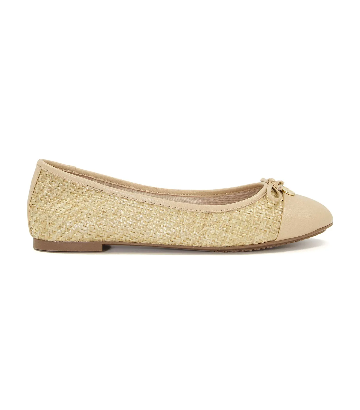 Hallo Raffia Woven Ballerina Shoes Natural