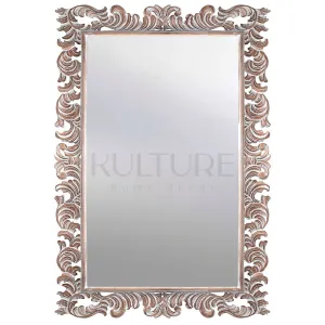 Hand Carved Mirror "Kuno" Antic-wash - 150 cm