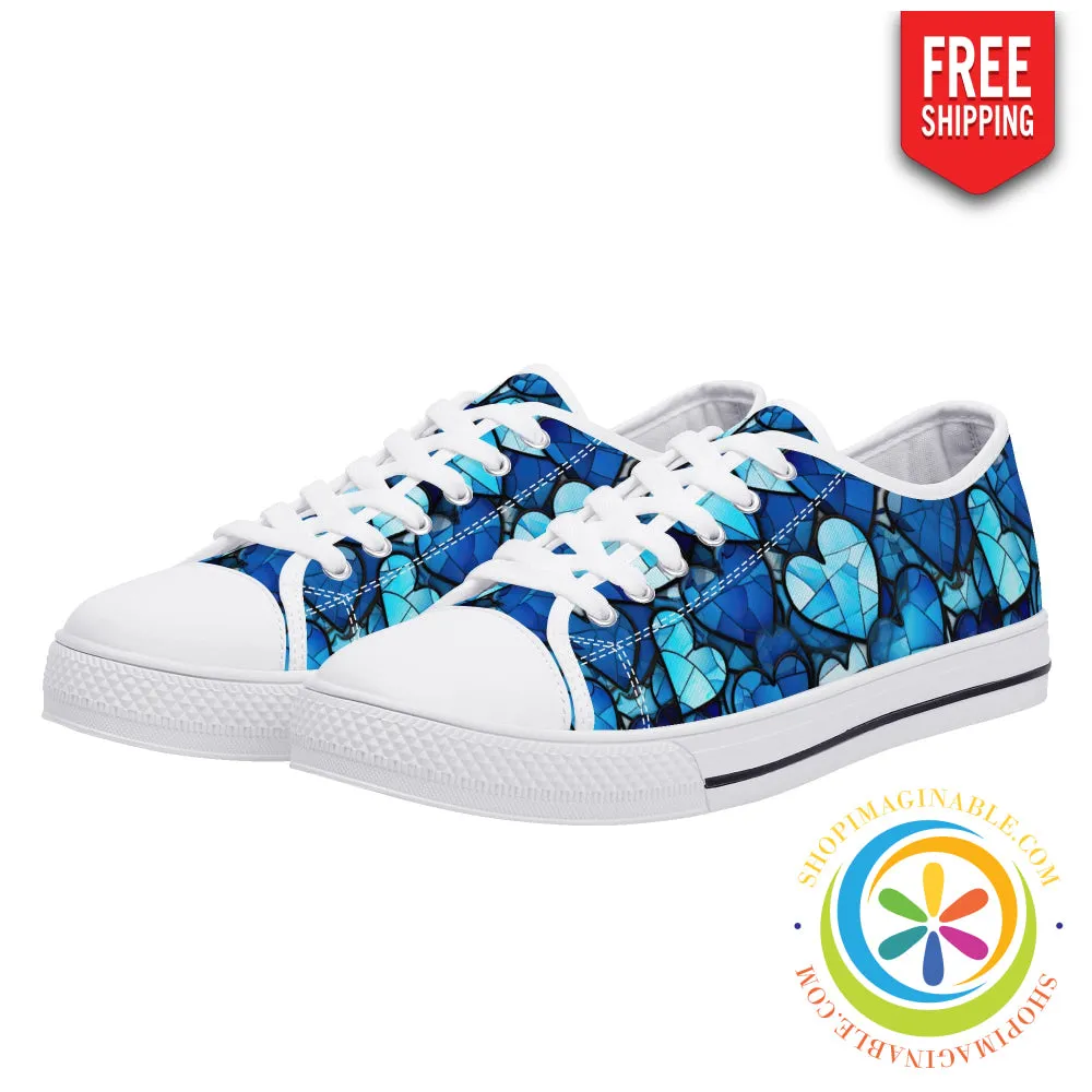 Heart Of Glass Ladies Low Top Canvas Shoes