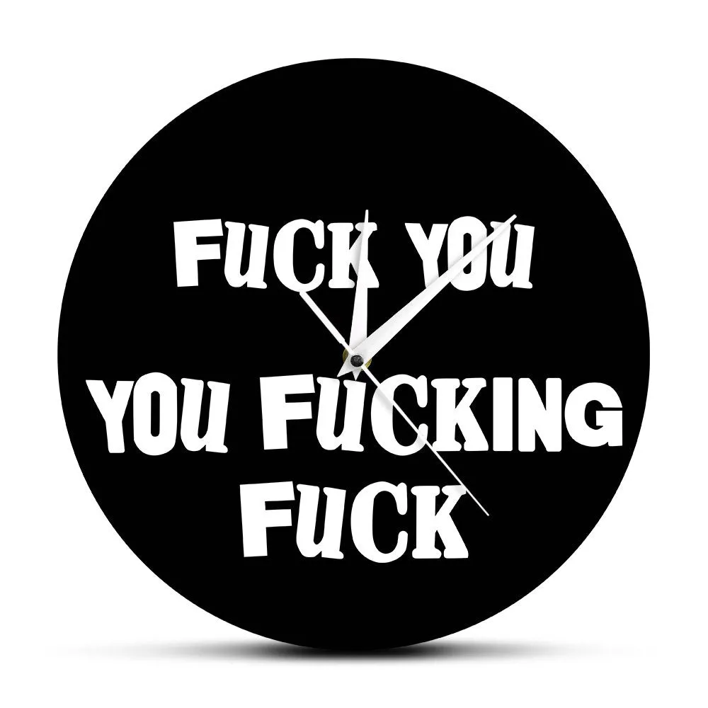 Hilarious Rude Mature Sweary Wall Clock F F F Snarky Conversation Offensive Wall Clock Funny Clock Wall Watch Joke Curse Gift