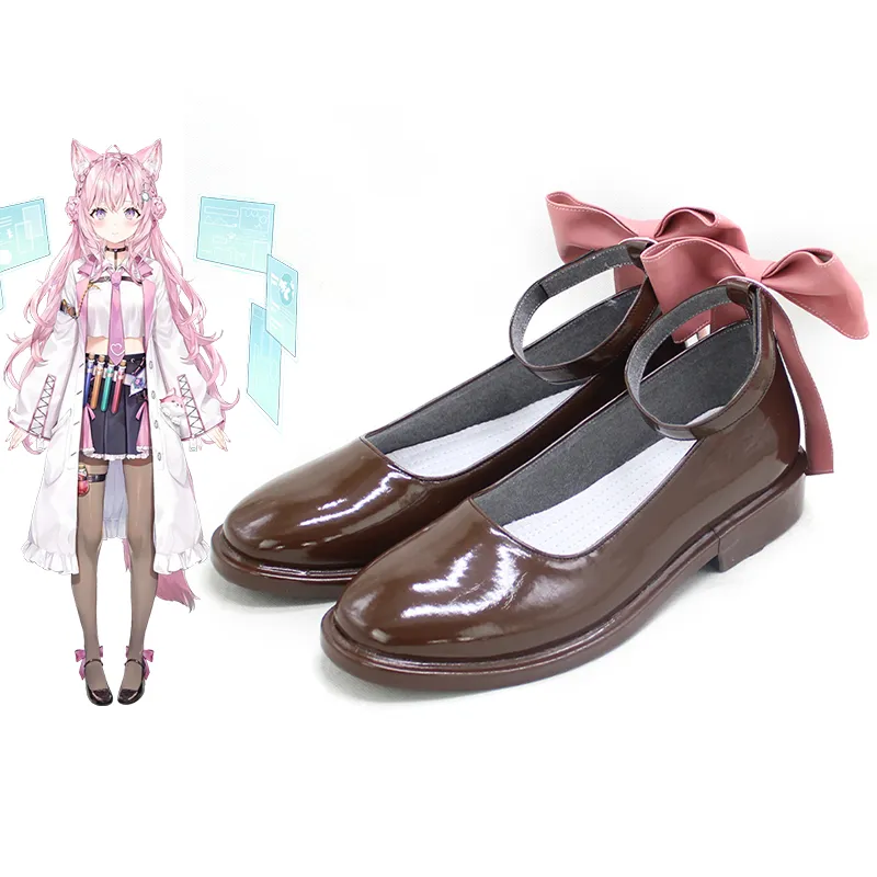 Hololive Virtual YouTuber Hakui Koyori Brown Cosplay Shoes