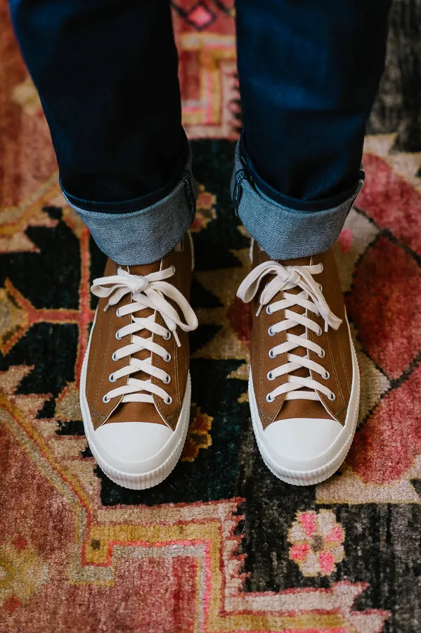 IHSN-01-BRN - 17oz Cotton Duck Low-Top Sneakers - Brown