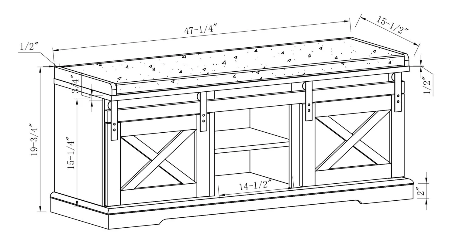 Jake Bench with Shoe Storage