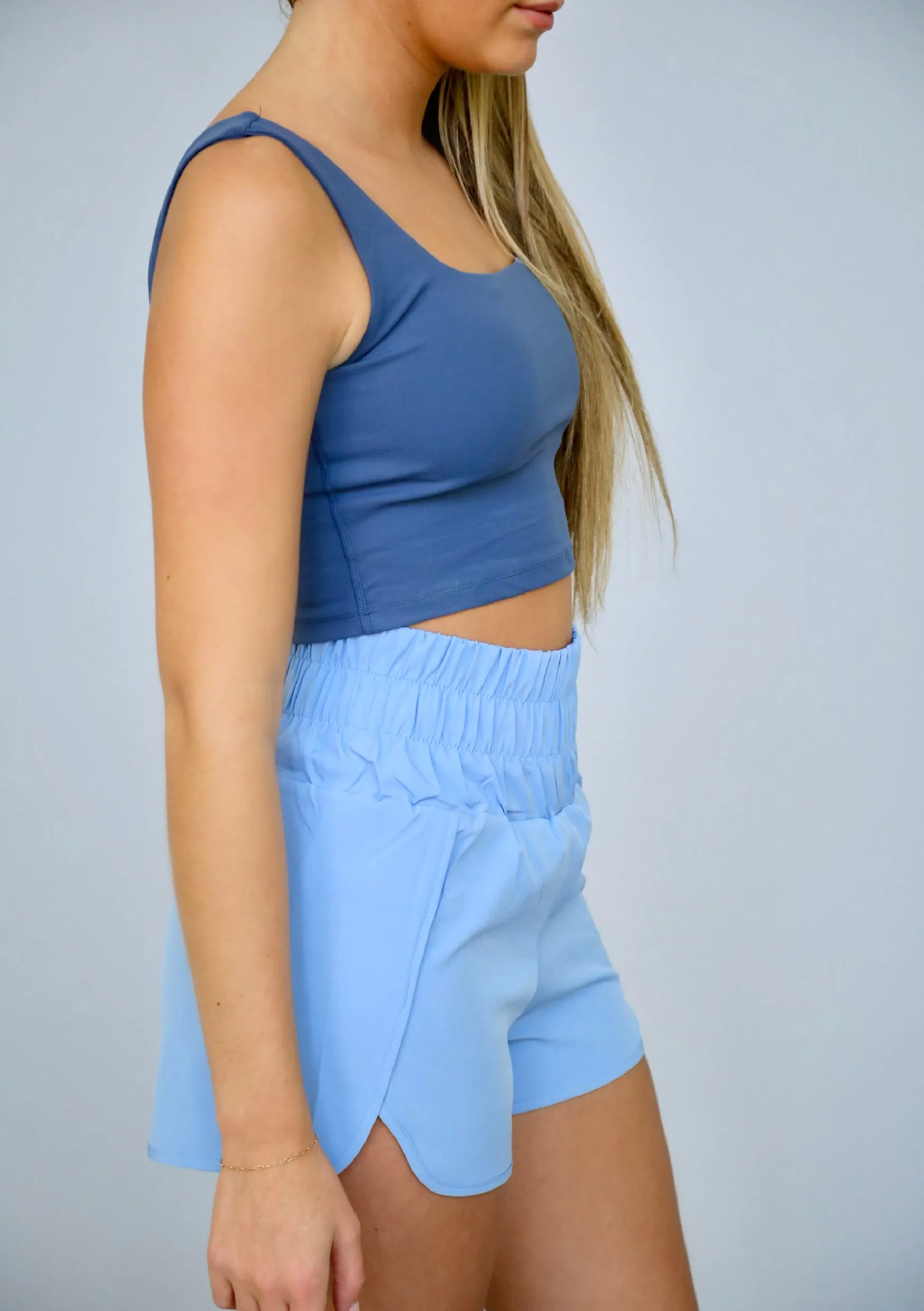 Jump Start Cropped Tank Top In Blue