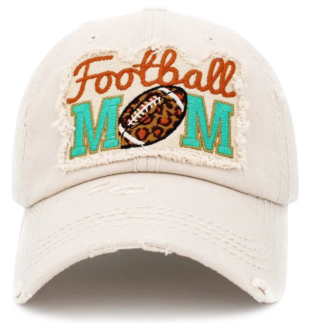 KBV1395 "Football Mom" Vintage Washed Baseball Cap