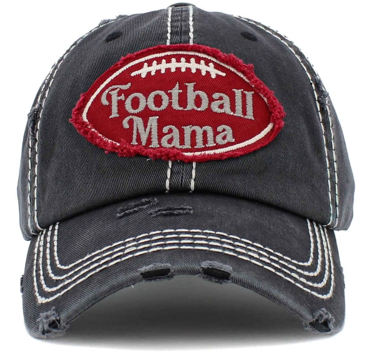 KBV1455 "Football Mama" Washed Vintage Ballcap Hat