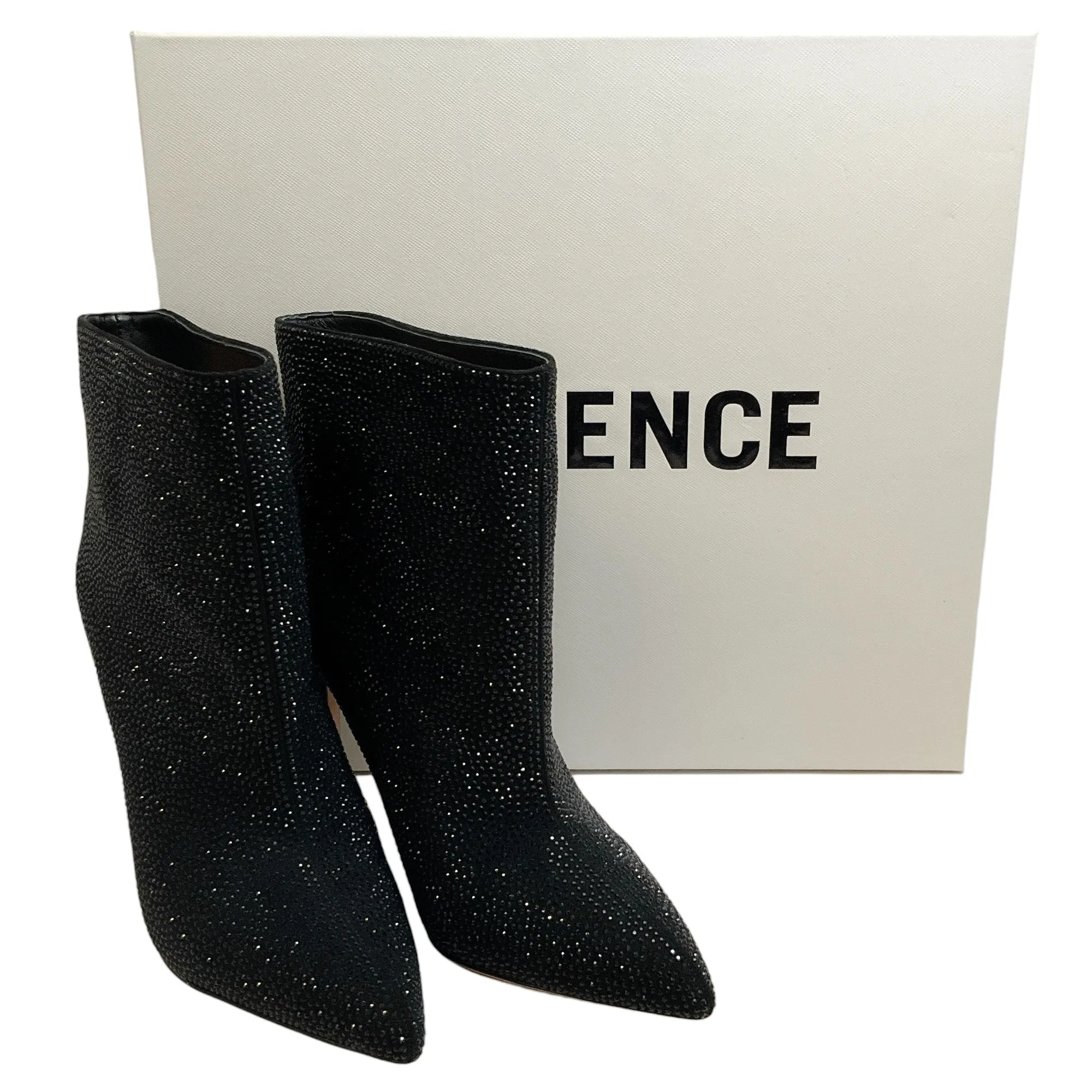 L'Agence Black Crystal Embellished Mariette Booties