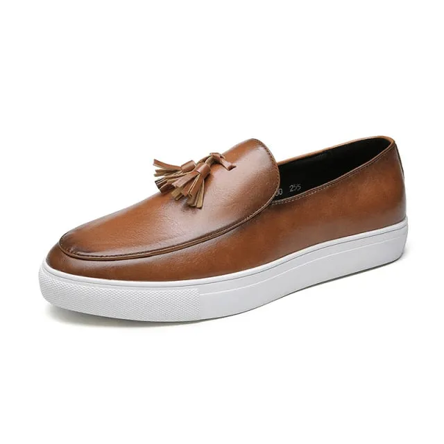 Leather Loafers Slip-On Shoes