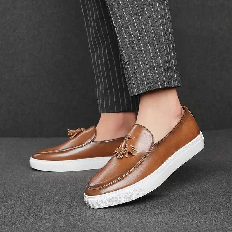 Leather Loafers Slip-On Shoes