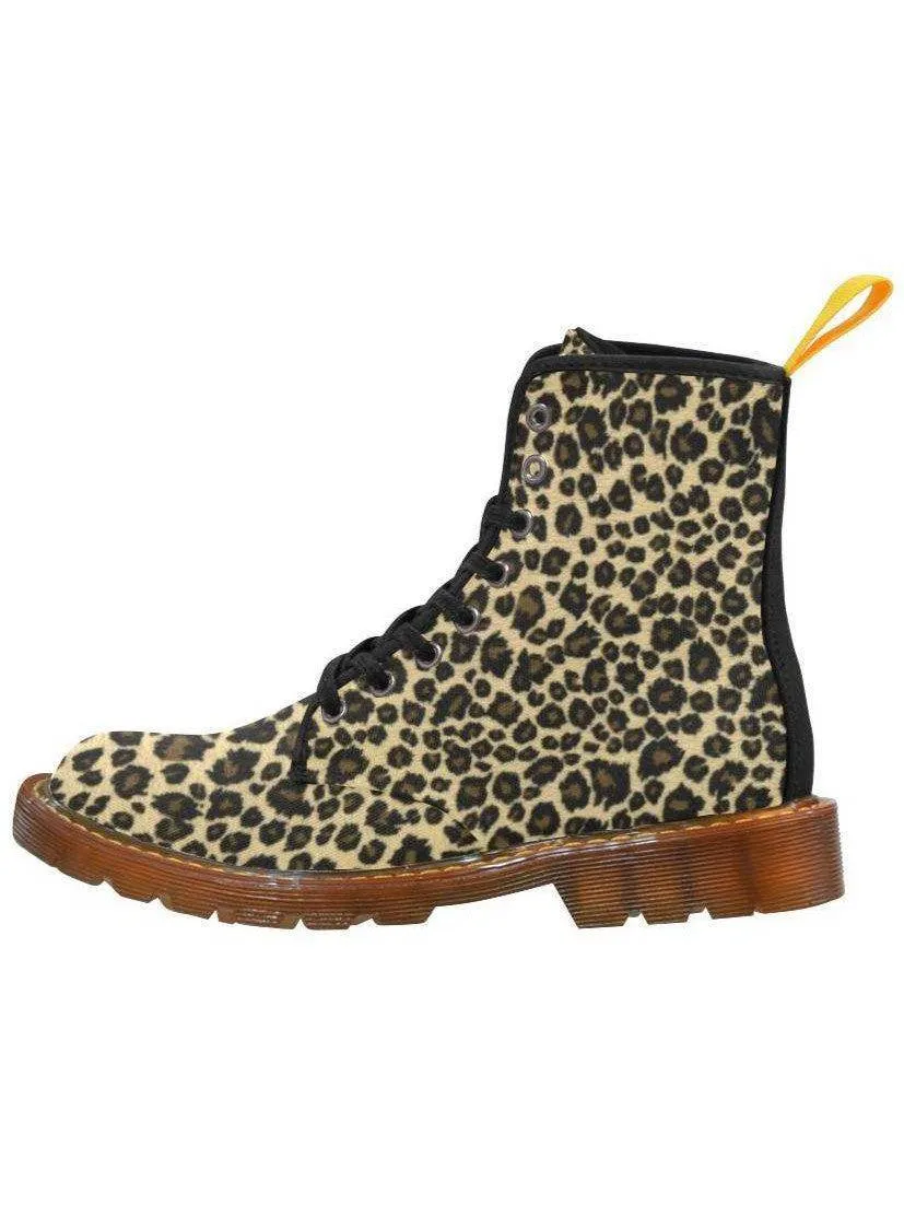 Leopard Print Women's Lace Up Combat Boots [IN STOCK]