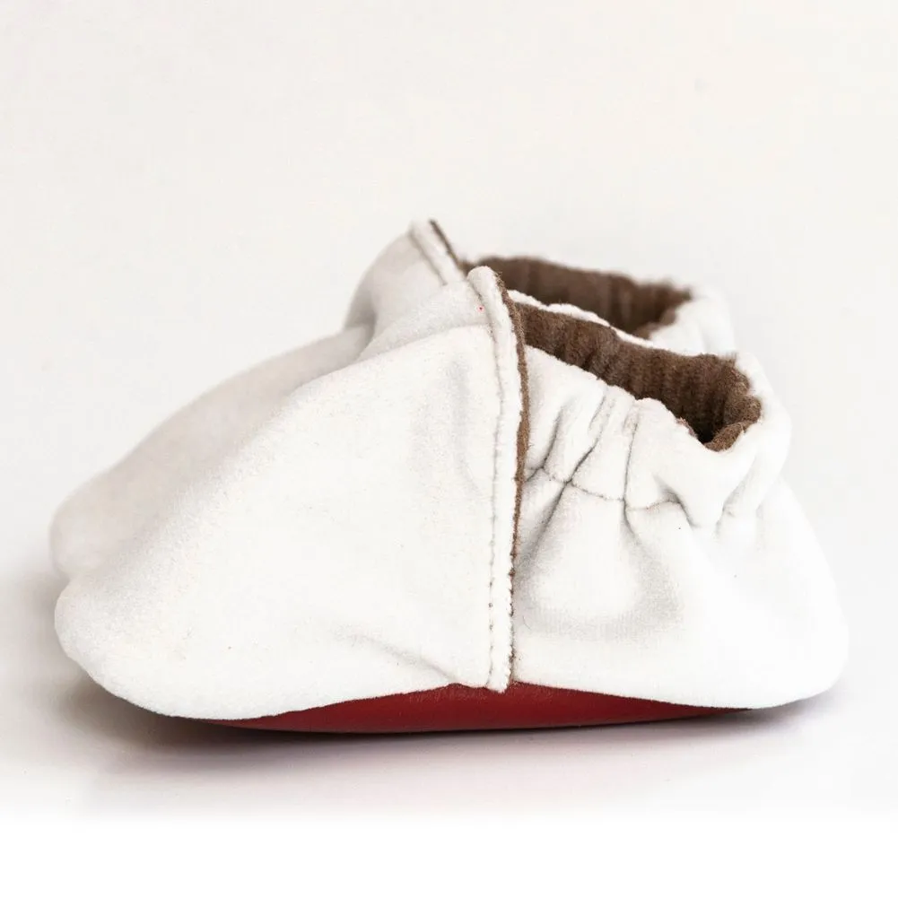 Little Grapefruit Cream Baby Velvet Crib Shoes