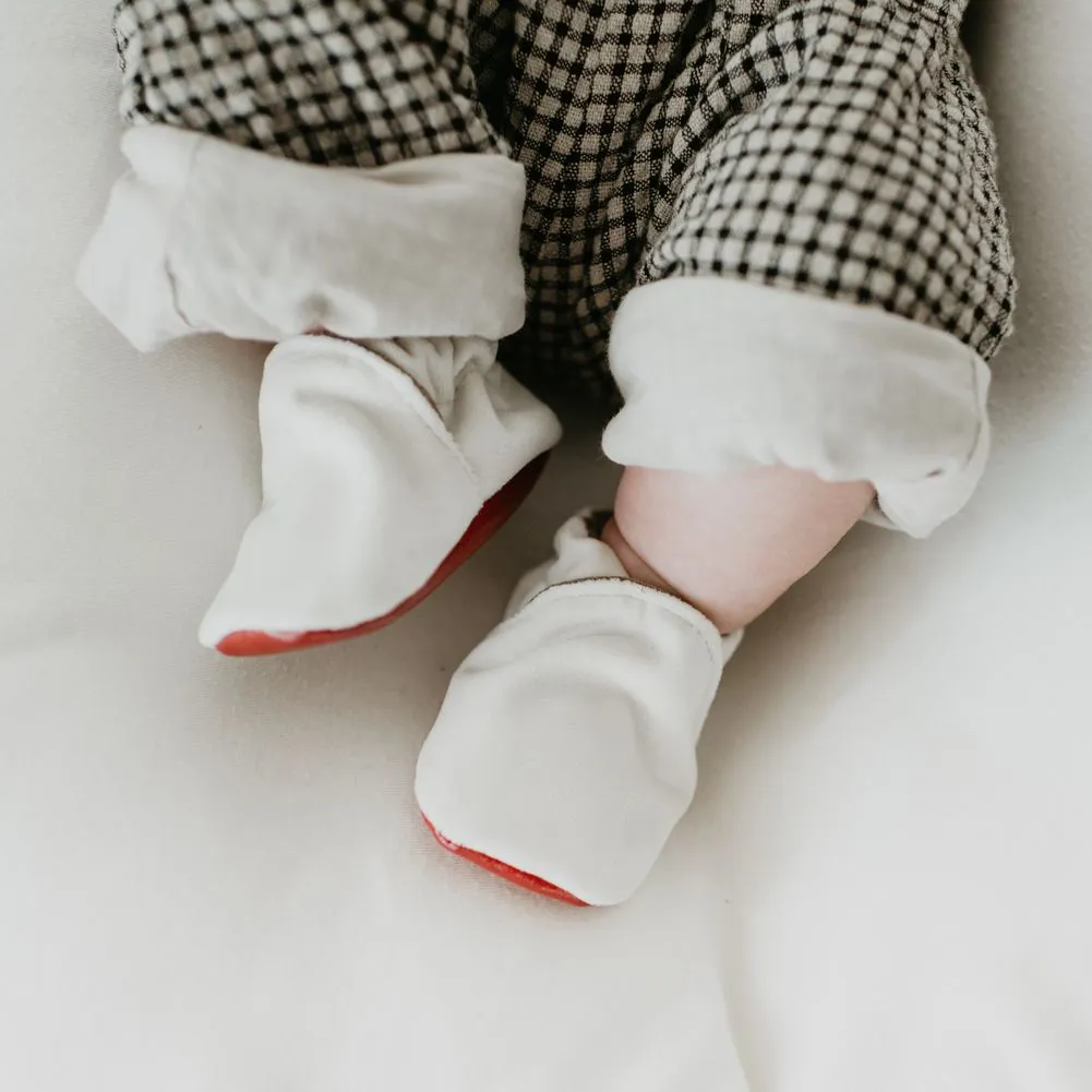 Little Grapefruit Cream Baby Velvet Crib Shoes